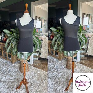 bebe Asymetric Faux Leather Top